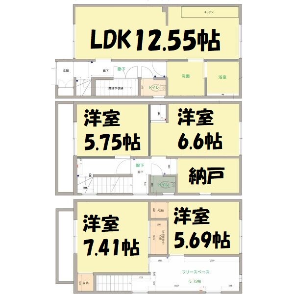 中村区大日町戸建 間取り図