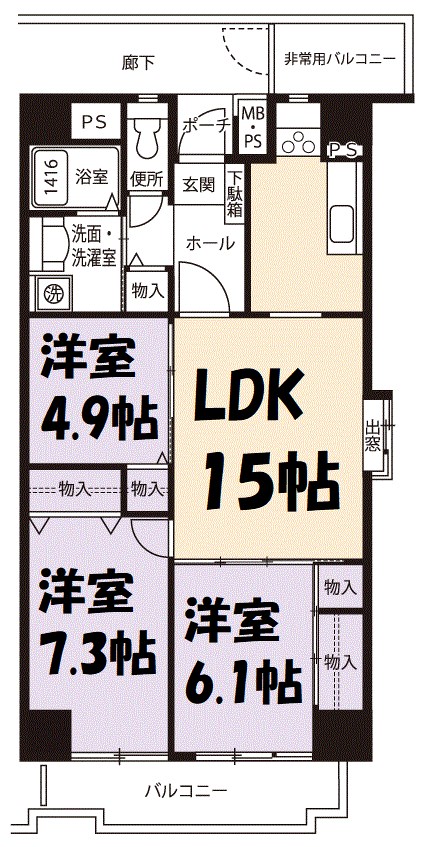 アーバニア鶴舞第２ 間取り