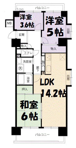 アーバンラフレ志賀1号棟 間取り図