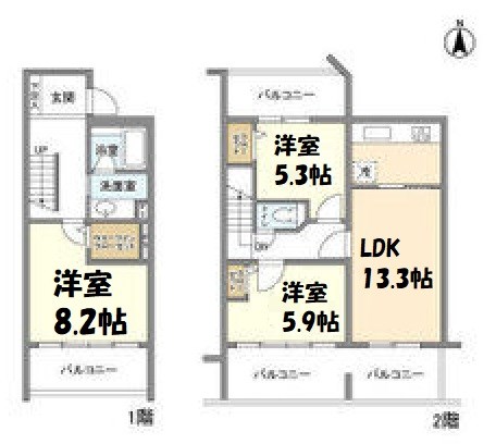 メゾネットミユキ 間取り図