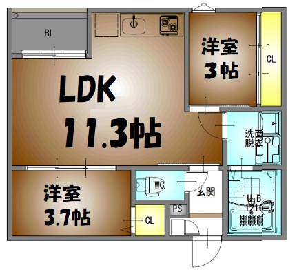 REGALESTルミナス黄金 間取り図