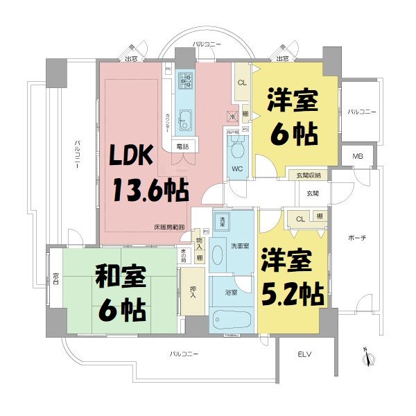 ローレルコート志賀本通 間取り図
