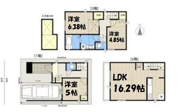 十王町貸家 間取り図
