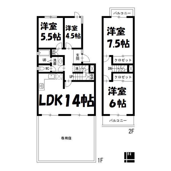 サニーヒル表山3号棟 間取り図
