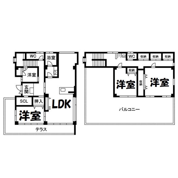 テイエムエス松栄町貸家 間取り図