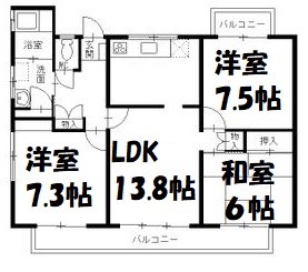 中部東山荘　北棟 間取り図