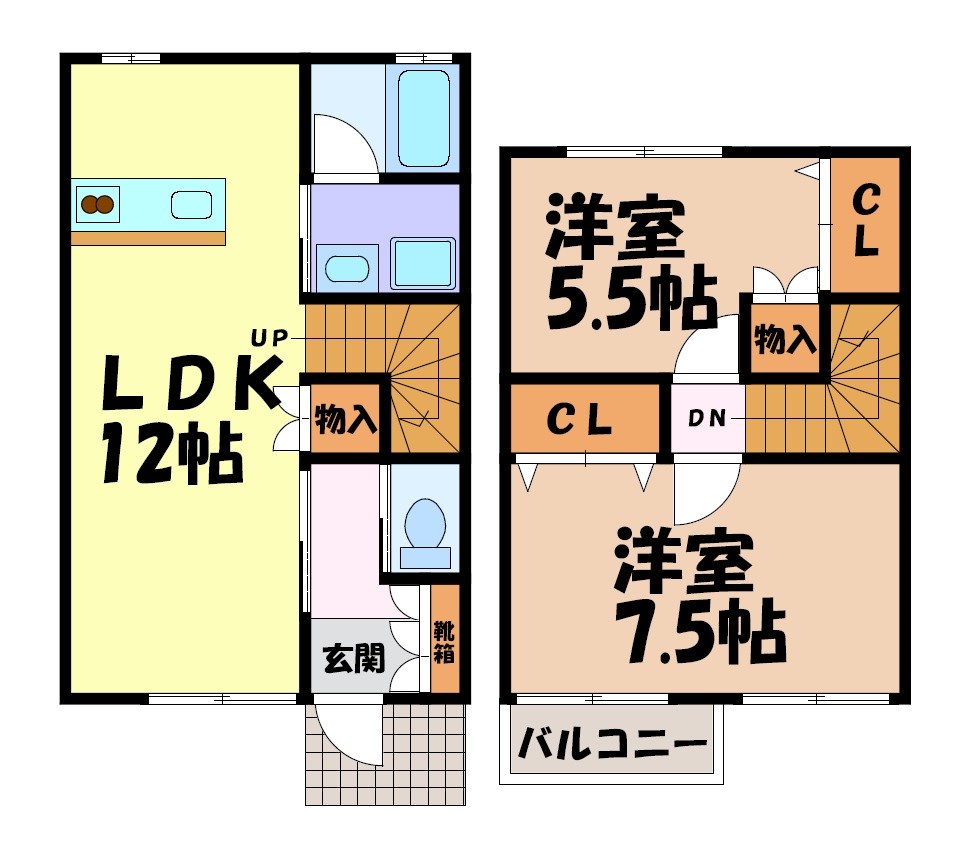 クラ平郷 D 間取り図