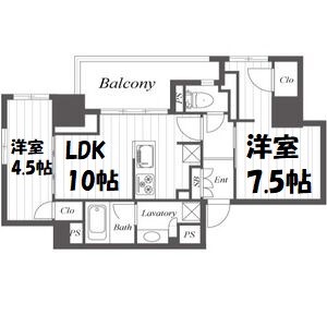 プラウドタワー栄 間取り図