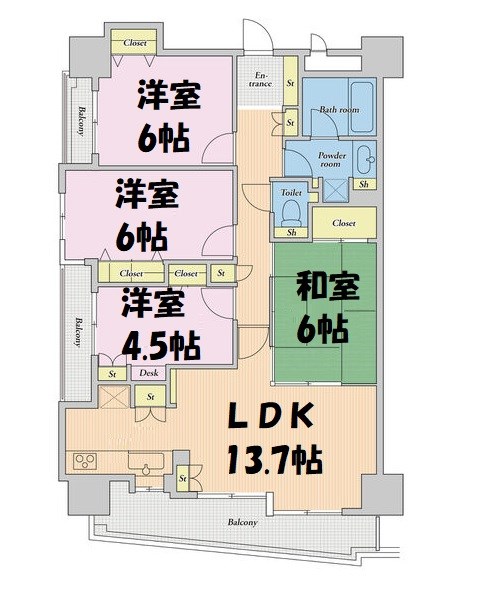 名駅アイリス弐番館 間取り図