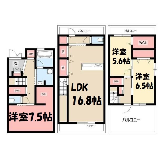 五反城町4丁目貸家 間取り