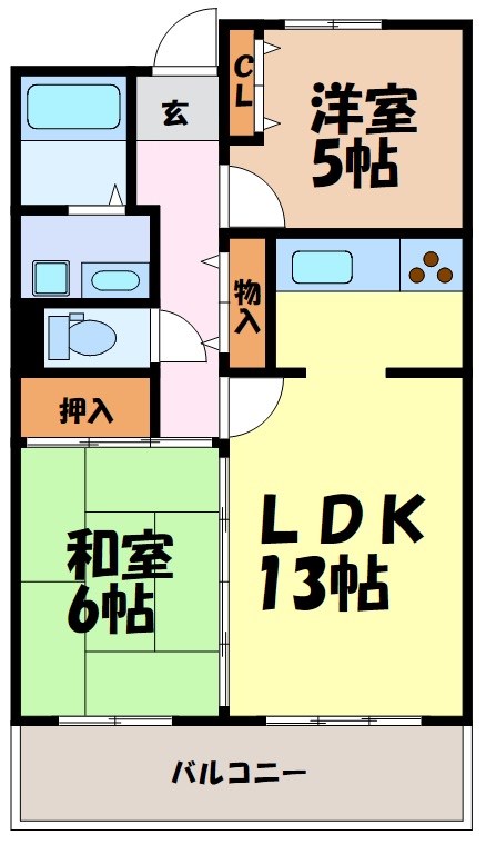 アーバンラフレ星ヶ丘２号棟 間取り図
