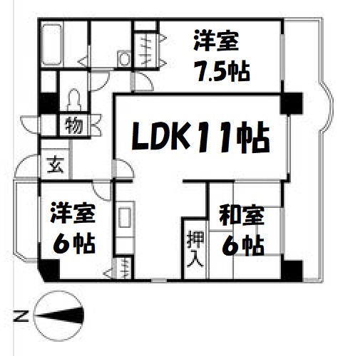 グランフィルドちくさ 間取り図