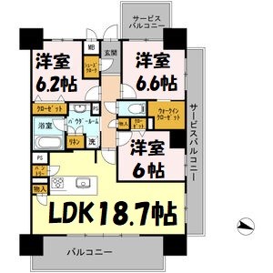 ロイヤルパークスERささしま 間取り図