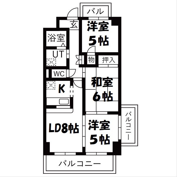 ハピネス川名 間取り図