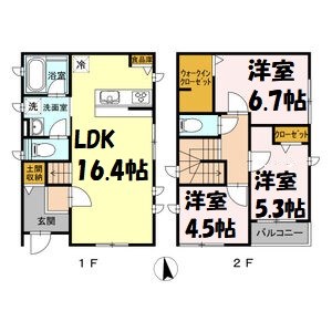 東区徳川戸建賃貸 間取り図