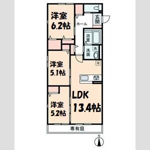 HEIM MAISON庄内通駅東D棟 間取り図