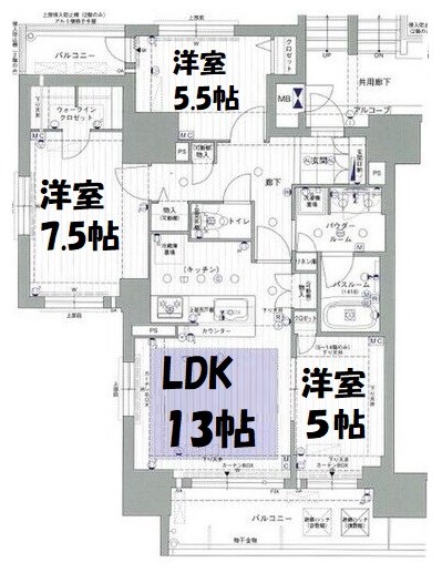 プレサンスロジェ丸の内テラス 間取り図