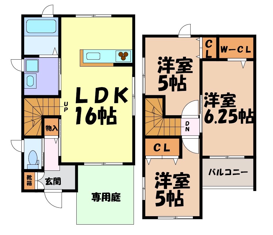 西畑戸建　A棟 間取り図