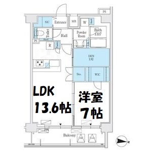 L&amp;amp;Cレジデンス鶴舞公園 間取り図