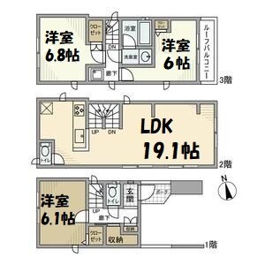 亀島1丁目戸建 間取り図