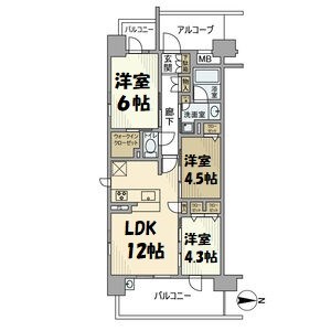 プレサンスロジェ名古屋駅NORTH FRONT 間取り図