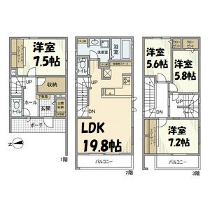東畑町2丁目戸建 間取り図
