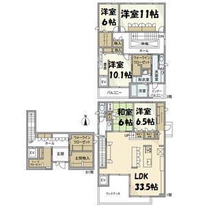 植田東戸建 間取り図