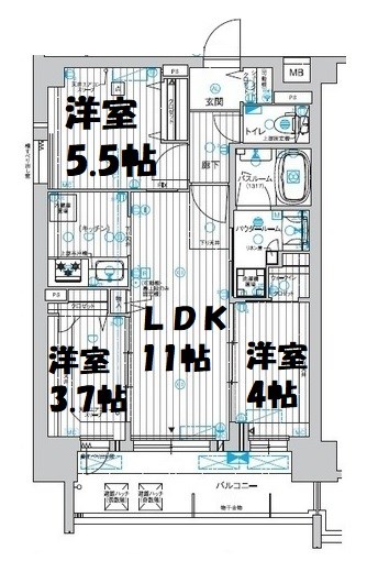プレサンスレイズ鶴舞公園 間取り図