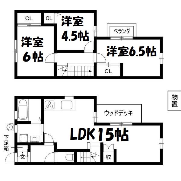 炭の家Ⅱ長良町4丁目　E 間取り図