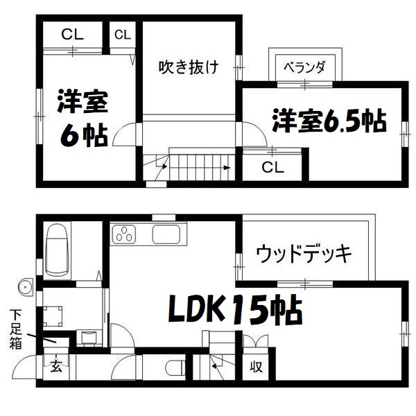 炭の家Ⅱ長良町4丁目　B 間取り図
