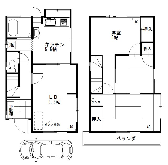 鵜野貸家 間取り