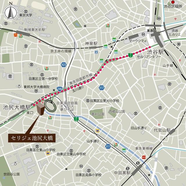 セリジェ池尻大橋 地図（共通）