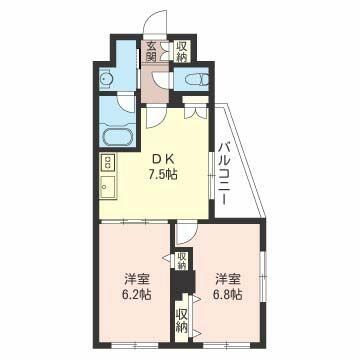 エスティメゾン三軒茶屋Ⅱ 間取り