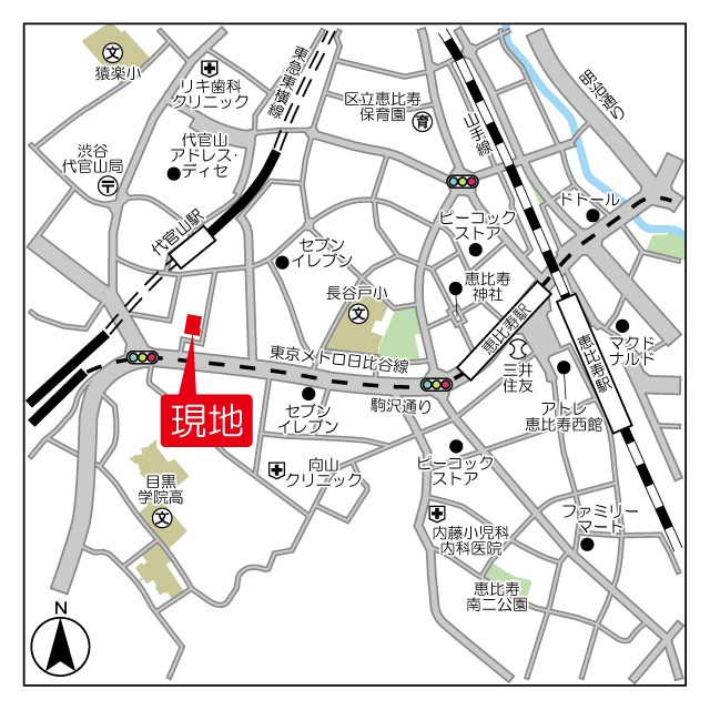 シティカレント代官山 地図（共通）