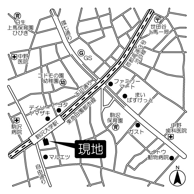 エルフレア駒沢 地図（共通）