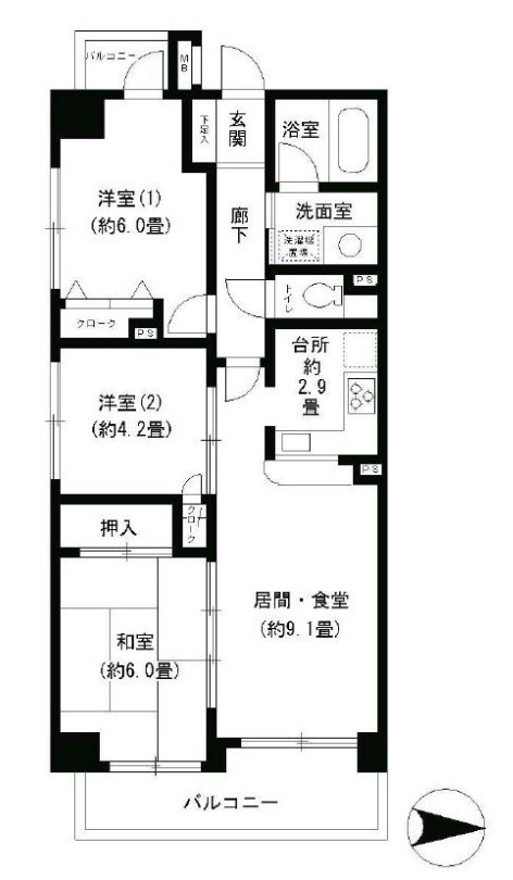 パークヒルズ武蔵小杉 間取り