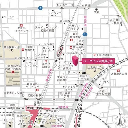 パークヒルズ武蔵小杉 地図（共通）