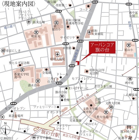 アーバンコア旗の台 地図（共通）