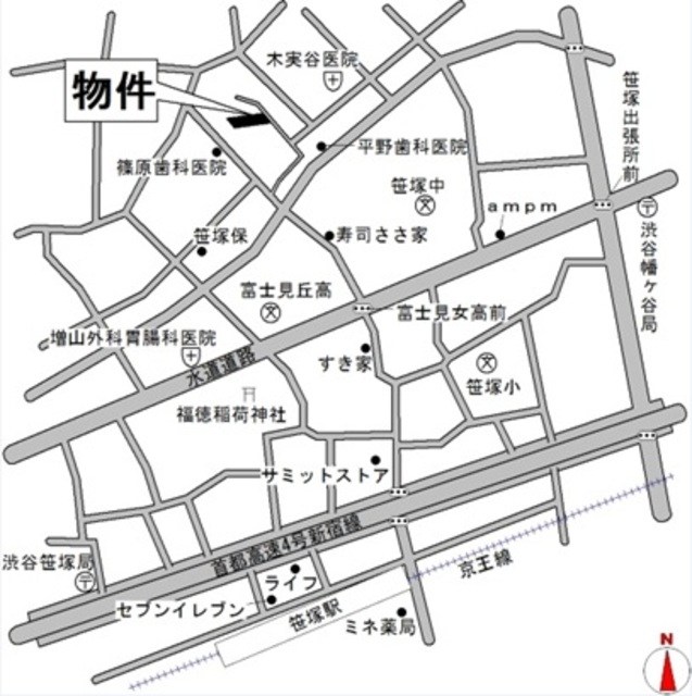 笹塚3丁目戸建 地図（共通）