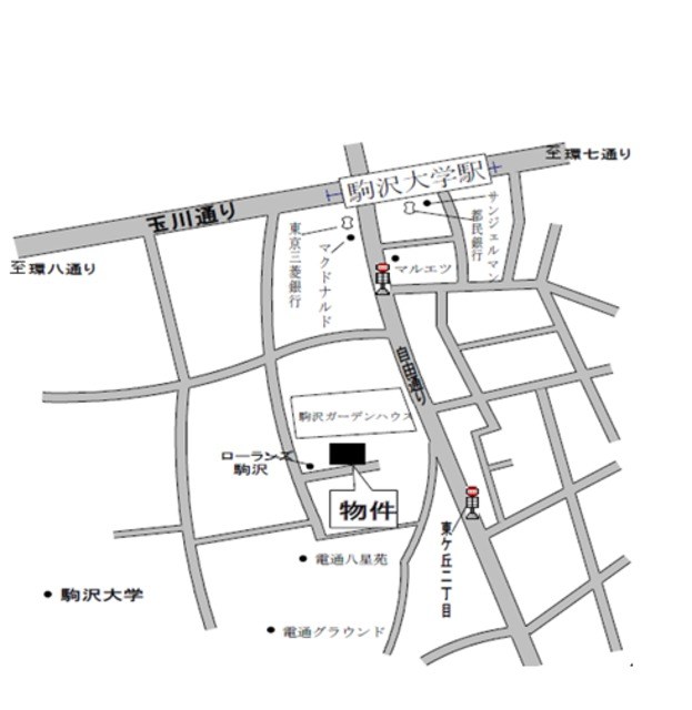 駒沢1-2ハウス 地図（共通）