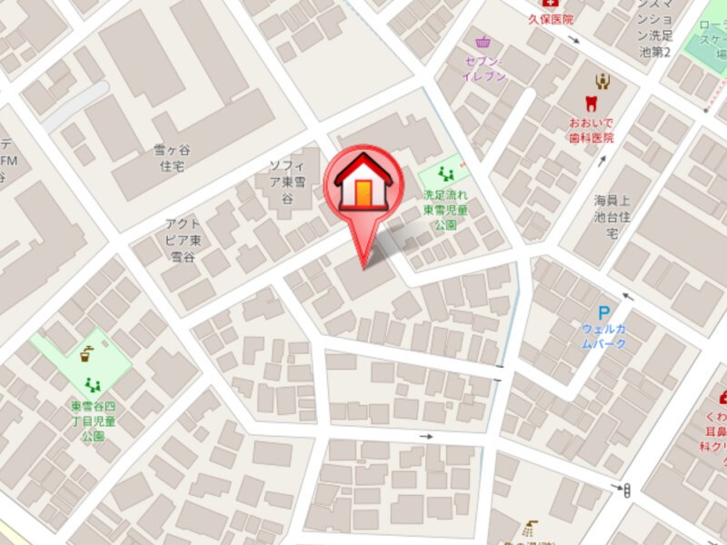 サンライズハイツ東雪谷 地図（共通）