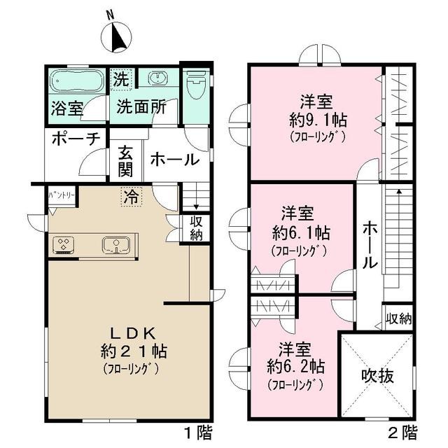 桜丘4丁目戸建 北棟 間取り