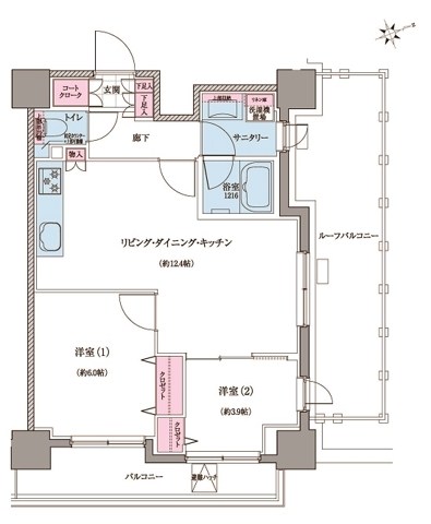 クレヴィアリグゼ世田谷松陰神社前 間取り