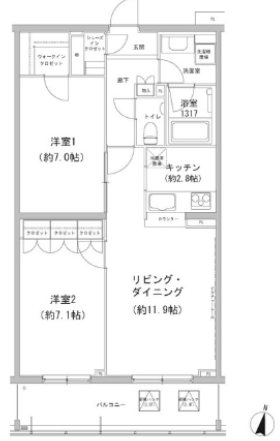 ヒューリックコート雪が谷 間取り