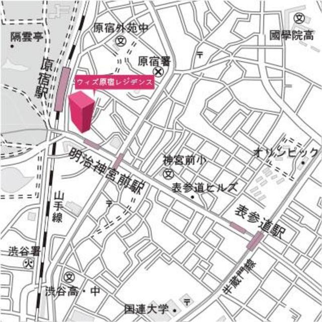 ウィズ原宿レジデンス 地図（共通）