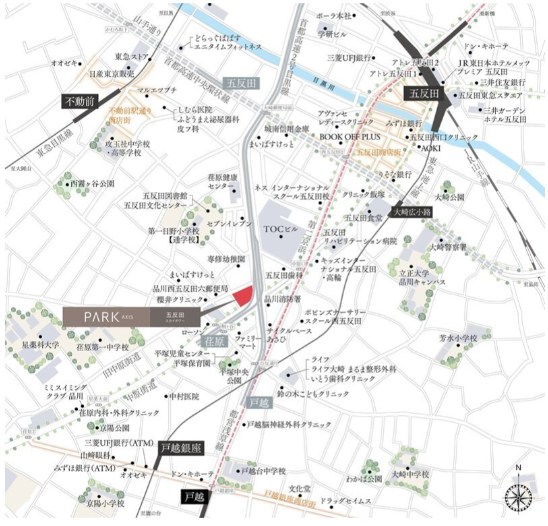 パークアクシス五反田スカイタワー 地図（共通）