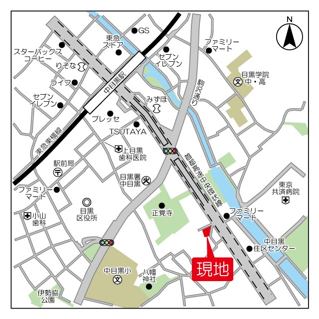 クオーレ中目黒 地図（共通）