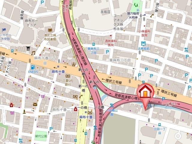 レジディアタワー麻布十番 地図（共通）