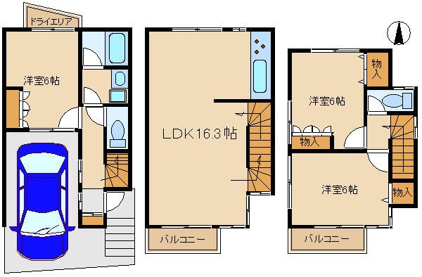 南千束3丁目戸建 間取り