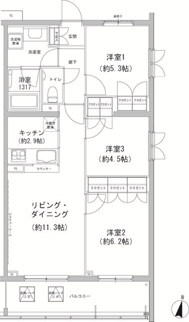 ヒューリックコート雪が谷 間取り